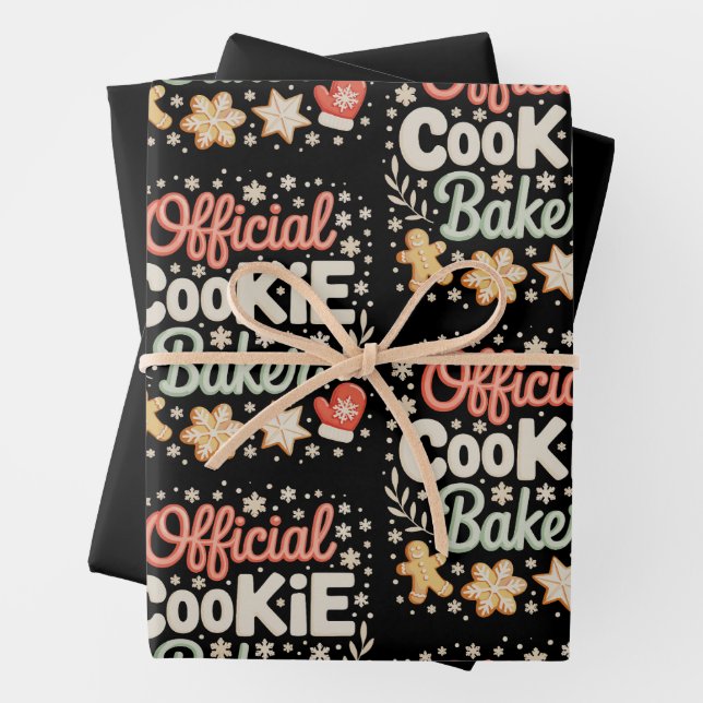 Hoja De Papel De Regalo Cookie Baker oficial Navidades Xmas Family Baking (In situ)