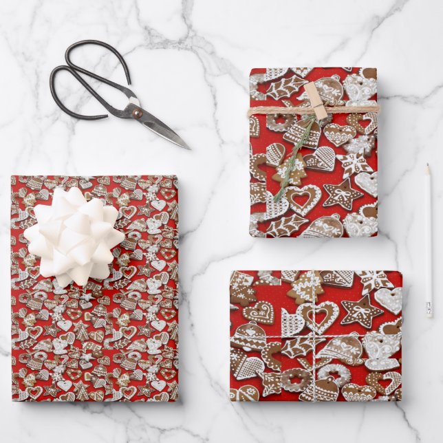 Hoja De Papel De Regalo Cookies de Gingerbread (Anverso)