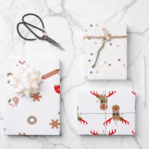 Hoja De Papel De Regalo Cookies de pan de jengibre y chapas de regalo surt