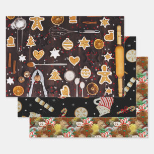 Hoja De Papel De Regalo Cookies y café feriado