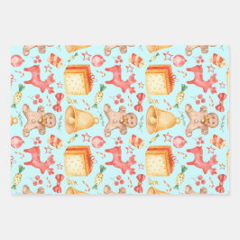 Hoja De Papel De Regalo Cookies y caramelos de Navidades dulces