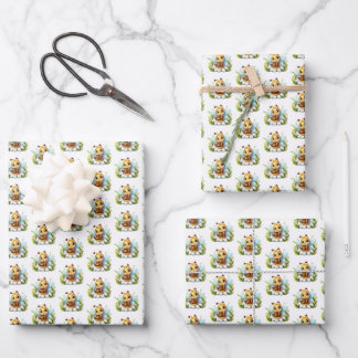 Hoja De Papel De Regalo Cool tiled unisex baby bee pattern
