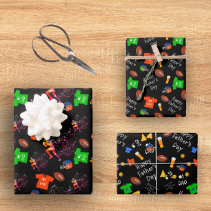 Hoja De Papel De Regalo Cool & Unico Fútbol Feliz Día del Padre