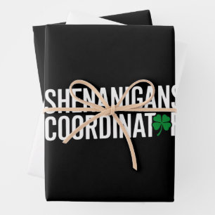 Hoja De Papel De Regalo Coordinador de Shenanigan del Día de San Patricio