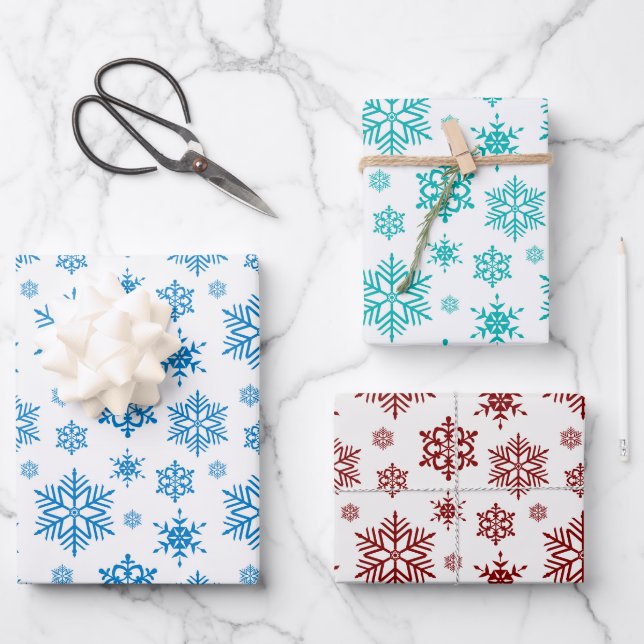 Hoja De Papel De Regalo Copo de nieve (Anverso)
