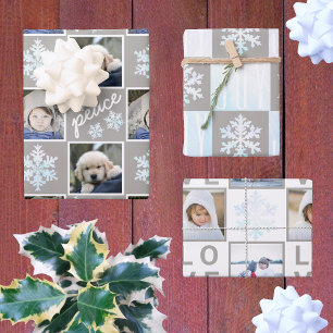Hoja De Papel De Regalo Copo de nieve Opal Blanco Alegría por la paz Amor
