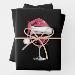 Hoja De Papel De Regalo Copo de vino tinto Navidad Divertida Navidad Xmas 