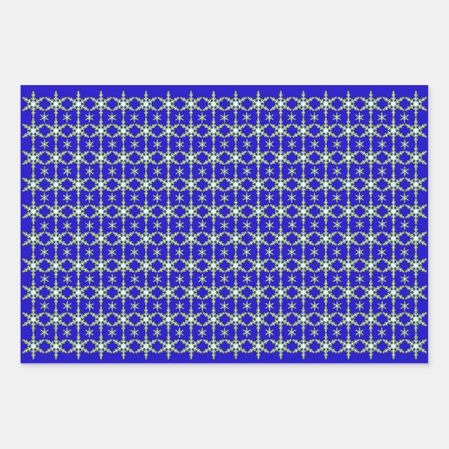 Hoja De Papel De Regalo Copos de nieve a medianoche (Anverso)