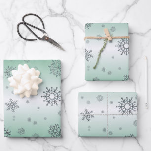 Hoja De Papel De Regalo Copos de nieve de invierno