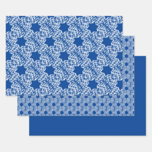 Hoja De Papel De Regalo Copos de nieve y estrellas