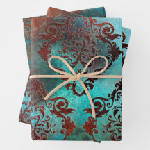 Copper Patina Rustask Damask