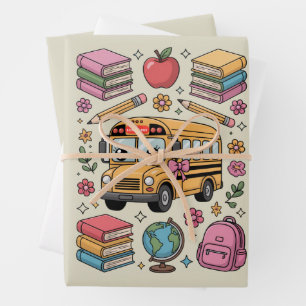 Hoja De Papel De Regalo Coqueta Maestra Vuelta al Cole Jardín de Infancia 