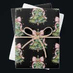 Hoja De Papel De Regalo Coquette Bow Christmas Tree Holiday Girly Cute<br><div class="desc">Coquette Bow Christmas Tree Holiday Girly Cute</div>
