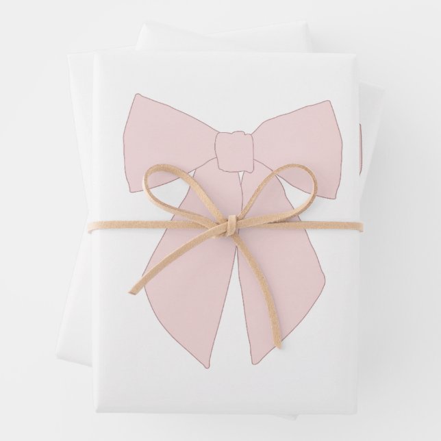 Hoja De Papel De Regalo Coquette de Bow rosa (In situ)