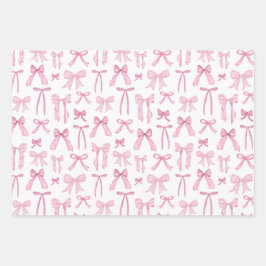 Hoja De Papel De Regalo Coquette Feminine Pink Bows & Ribbons