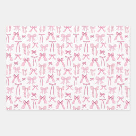 Hoja De Papel De Regalo Coquette Feminine Pink Bows & Ribbons