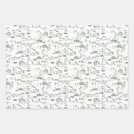 Hoja De Papel De Regalo Coquette Hollywood Pink & Green