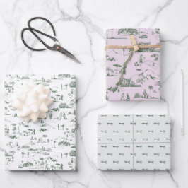 Hoja De Papel De Regalo Coquette Hollywood Pink & Green