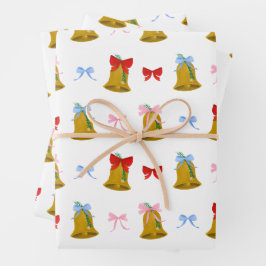 Hoja De Papel De Regalo Coquette Navidades Bells y Bows Classic