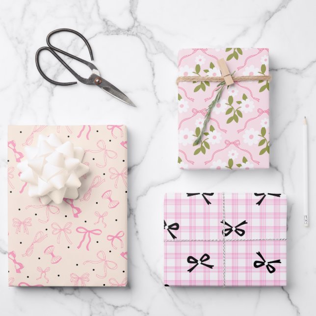 Hoja De Papel De Regalo Coquette Pastel Cute Wrapping Paper (Anverso)