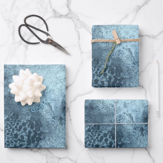 Hoja De Papel De Regalo Coral azul (Anverso)