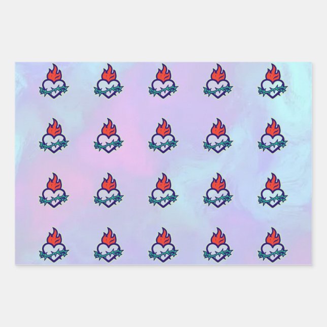 Hoja De Papel De Regalo Corazón (Anverso)