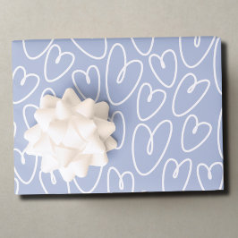 Hoja De Papel De Regalo Corazón Azul Moderno