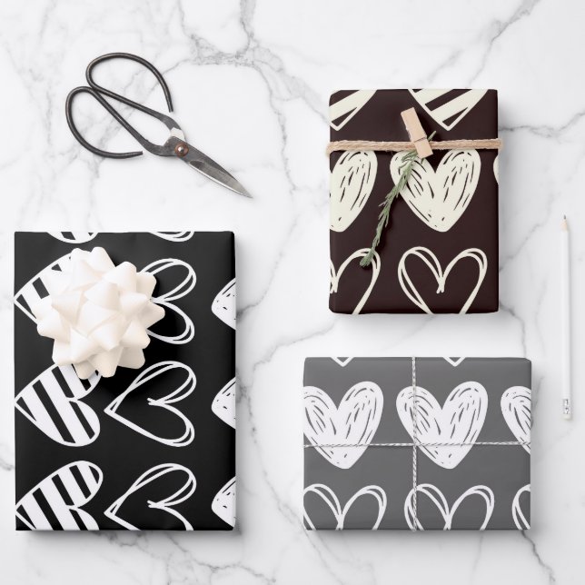 Hoja De Papel De Regalo Corazón blanco #24 (Anverso)