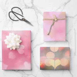 Hoja De Papel De Regalo Corazón Blanco Rosa