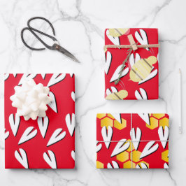 Hoja De Papel De Regalo Corazón de abeja del día de San Valentín