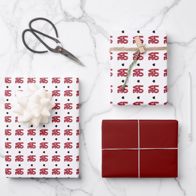 Hoja De Papel De Regalo Corazón de amor (Anverso)