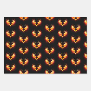 Hoja De Papel De Regalo Corazón de Fuego Ángel con Alas