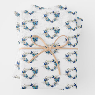 Hoja De Papel De Regalo Corazón de joyas con mariposas Morfo
