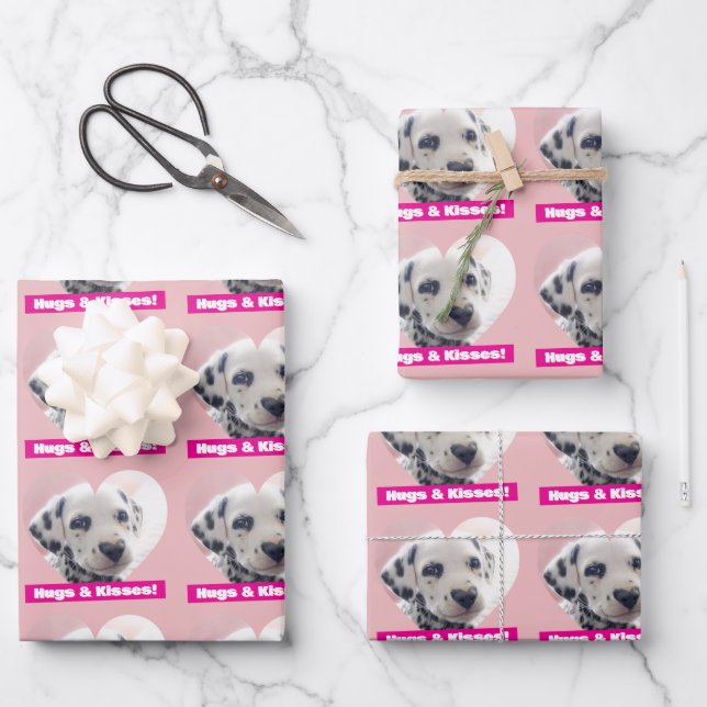 Hoja De Papel De Regalo Corazón de Nariz Dálmata (Anverso)