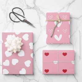 Hoja De Papel De Regalo Corazón Rojo Rosa Xo Xo