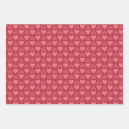 Hoja De Papel De Regalo Corazón rosa romántico