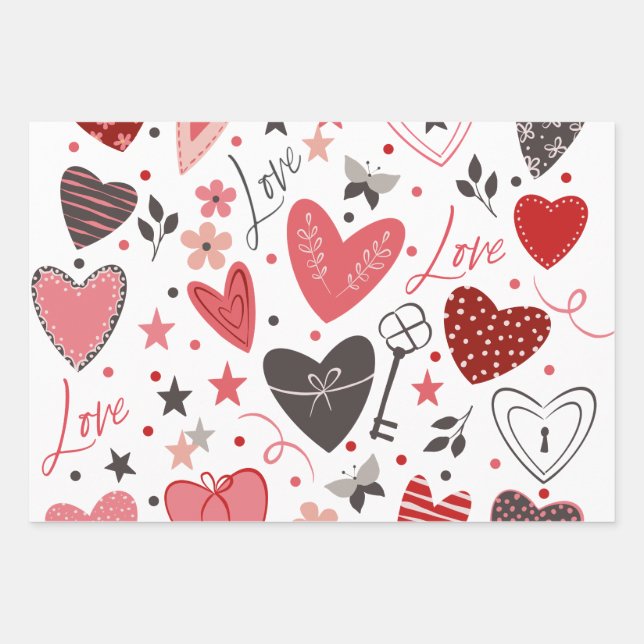 Hoja De Papel De Regalo "Corazón, tú" romántico (Anverso)