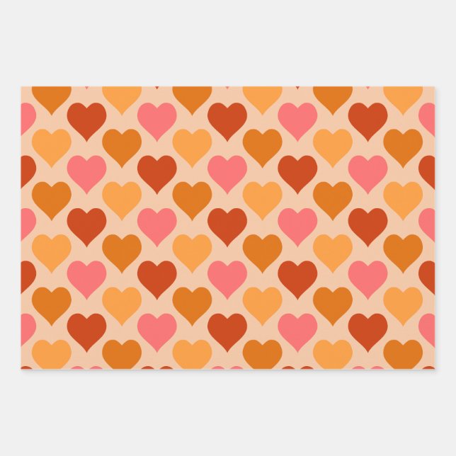 Hoja De Papel De Regalo Corazones (Anverso)