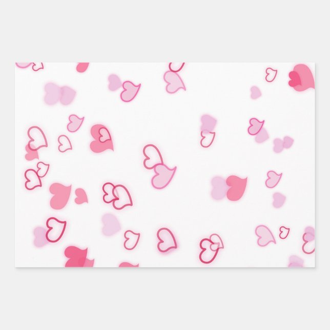 Hoja De Papel De Regalo Corazones (Anverso)