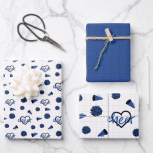 Hoja De Papel De Regalo Corazones azules de ánimo, recuerdos de Pom, patró