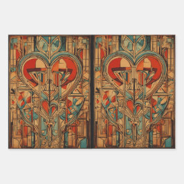 Hoja De Papel De Regalo Corazones coloridos: diseño multicolor único para 