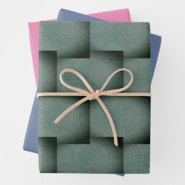 Hoja De Papel De Regalo Corazones de Nana (negro y gris)