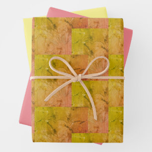Hoja De Papel De Regalo Corazones de Nana (rosa y amarillo)