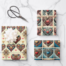 Hoja De Papel De Regalo Corazones de San Valentín