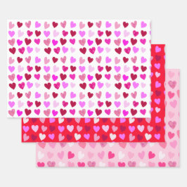 Hoja De Papel De Regalo Corazones del Día de San Valentín