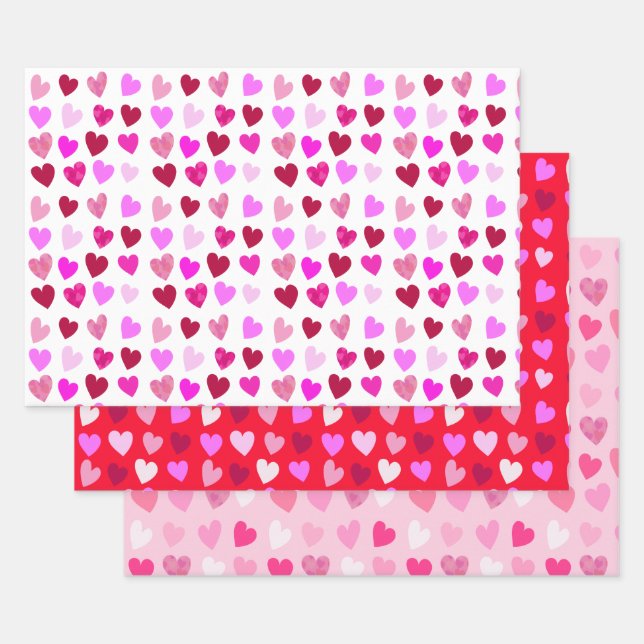 Hoja De Papel De Regalo Corazones del Día de San Valentín (Set)