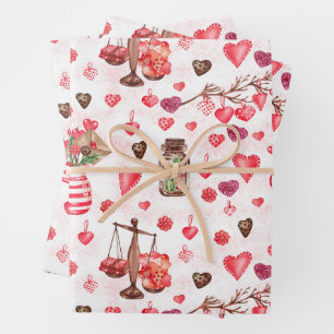 Hoja De Papel De Regalo Corazones el día de San Valentín