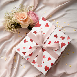 Hoja De Papel De Regalo corazones el día de San Valentín - rojo