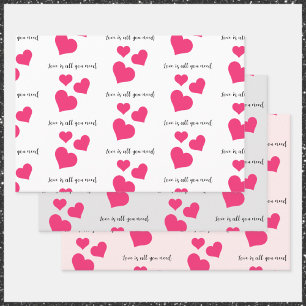 Hoja De Papel De Regalo Corazones IPnk de amor dulce