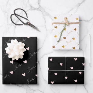 Hoja De Papel De Regalo Corazones lindos y guión de amor Día de San Valent